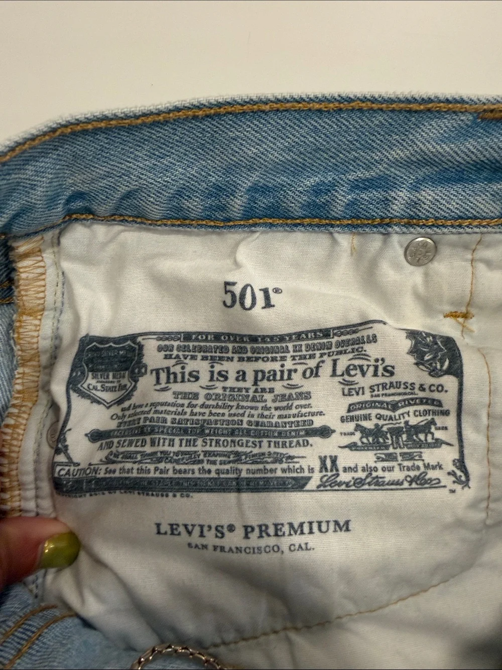 Levi’s 501 High-Rise Light Blue Distressed Denim Shorts